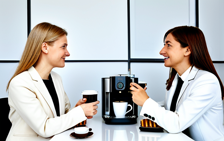 The Coffee Break**
"A bright and airy office scene contrasting a German and a French coffee break. On one side, German colleagues stand efficiently around a sleek coffee machine, quickly drinking from mugs. On the other, French colleagues relax at a table, leisurely sipping from small cups, engaging in animated conversation. Everyone is fully clothed in professional attire, safe for work, appropriate content, professional, modest, family-friendly, perfect anatomy, correct proportions, natural poses, well-formed hands, proper finger count, natural body proportions, high quality."
**