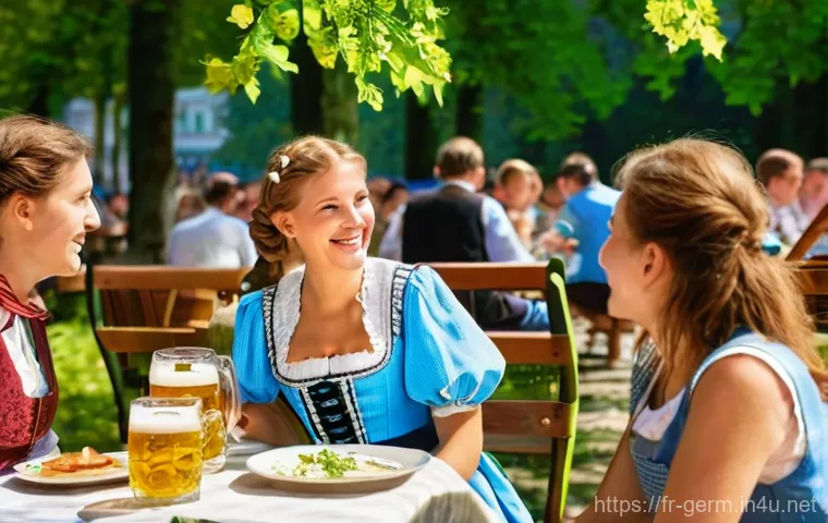 독일어 인사말 정리 - **Prompt 2: A casual "Moin!" in the historic streets of Northern Germany.**
    "A vibrant street sc...