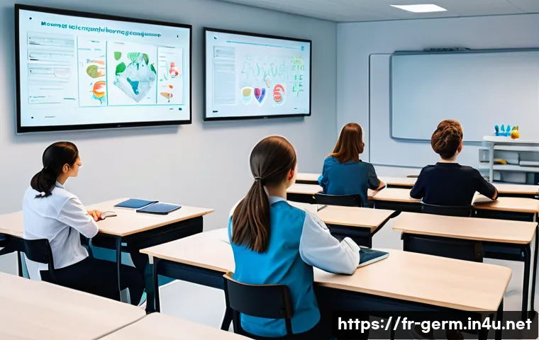 독일어 의학 용어 기초 - A detailed and realistic medical classroom scene in a modern European setting, showing a diverse gro...