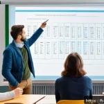 독일어 어순과 문법 규칙 - A cozy modern language classroom scene with a diverse group of French-speaking adult learners attent...